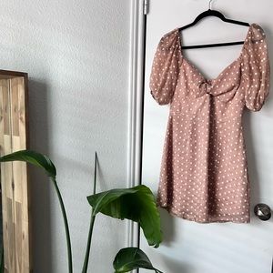 Sheer ballon sleeve dress